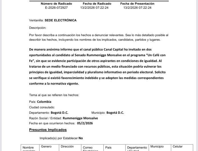 Canal Capital Presuntamente Favorece Campaña Política con Recursos del Distrito